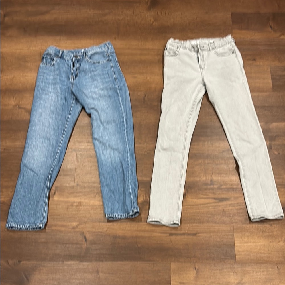 Blue and White Denim Jeans Set